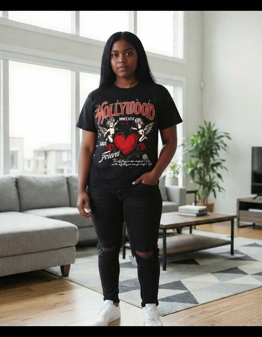 Hollywood Saints "Forever Love" Cherub Heart Tee