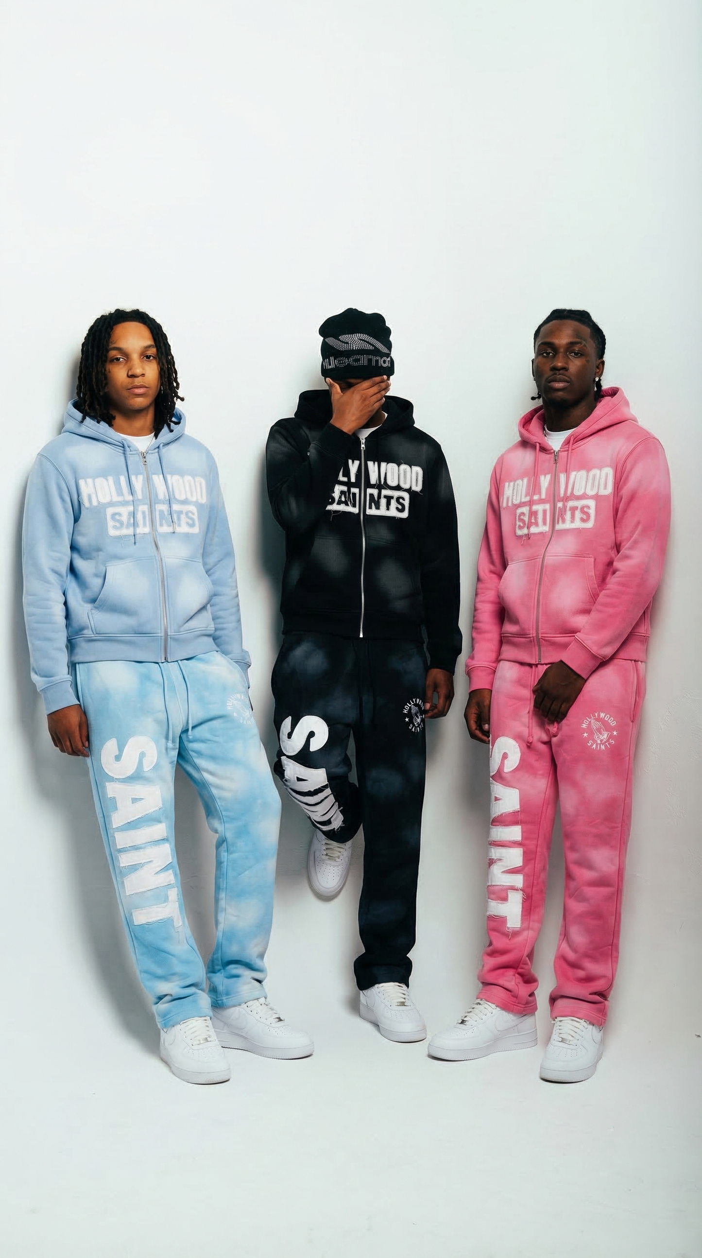 Hollywood Saints™ Sunfade Fade Zip Up Hoodie – MidNight Black
